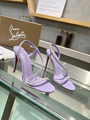 Colestore Christian Louboutin Purple Rosalie Strass 100 Heeled Sandals In Lilac Smoke - 1