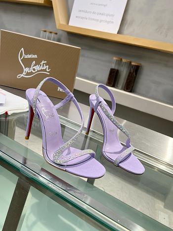 Colestore Christian Louboutin Purple Rosalie Strass 100 Heeled Sandals In Lilac Smoke