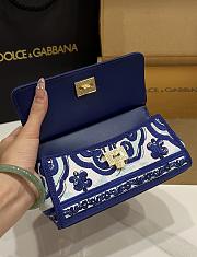 Colestore Dolce & Gabbana Maiolica Blu Small Sicily Handbag with Majolica Embroidery 13x19x6cm - 4