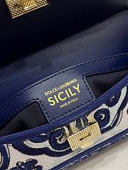 Colestore Dolce & Gabbana Maiolica Blu Small Sicily Handbag with Majolica Embroidery 13x19x6cm - 2
