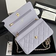 Colestore Chanel Classic Wallet with Strap Grained calfskin & Gold metal Lilac 20x13x3.5cm - 6