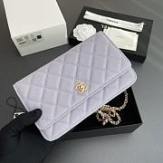 Colestore Chanel Classic Wallet with Strap Grained calfskin & Gold metal Lilac 20x13x3.5cm - 5