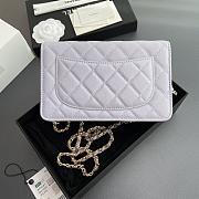 Colestore Chanel Classic Wallet with Strap Grained calfskin & Gold metal Lilac 20x13x3.5cm - 4