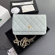 	 Colestore Chanel Classic Wallet with Strap Grained calfskin & Gold metal Mint 20x13x3.5cm - 1