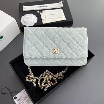 	 Colestore Chanel Classic Wallet with Strap Grained calfskin & Gold metal Mint 20x13x3.5cm