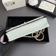 	 Colestore Chanel Classic Wallet with Strap Grained calfskin & Gold metal Mint 20x13x3.5cm - 2