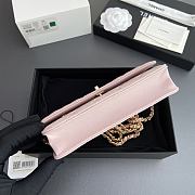 	 Colestore Chanel Classic Wallet with Strap Grained calfskin & Gold metal Light Pink 20x13x3.5cm - 4