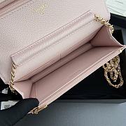 	 Colestore Chanel Classic Wallet with Strap Grained calfskin & Gold metal Light Pink 20x13x3.5cm - 3