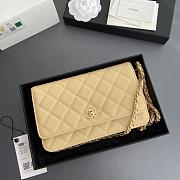 	 Colestore Chanel Classic Wallet with Strap Grained calfskin & Gold metal Butter 20x13x3.5cm - 6