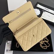	 Colestore Chanel Classic Wallet with Strap Grained calfskin & Gold metal Butter 20x13x3.5cm - 3