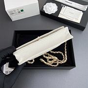 	 Colestore Chanel Classic Wallet with Strap Grained calfskin & Gold metal White 20x13x3.5cm - 5