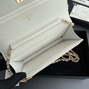 	 Colestore Chanel Classic Wallet with Strap Grained calfskin & Gold metal White 20x13x3.5cm - 6
