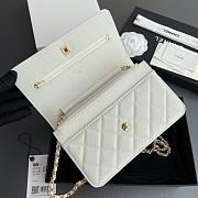 	 Colestore Chanel Classic Wallet with Strap Grained calfskin & Gold metal White 20x13x3.5cm - 2