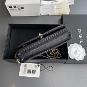 	 Colestore Chanel Classic Wallet with Strap Grained calfskin & Gold metal Black 20x13x3.5cm - 6