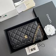 	 Colestore Chanel Classic Wallet with Strap Grained calfskin & Gold metal Black 20x13x3.5cm - 5