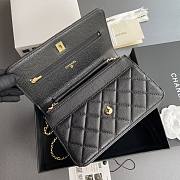 	 Colestore Chanel Classic Wallet with Strap Grained calfskin & Gold metal Black 20x13x3.5cm - 2