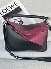 Colestore Loewe x Albers Small Puzzle Bag in Nappa Calfskin Black/Burgundy 24x16.5x10.5cm - 1