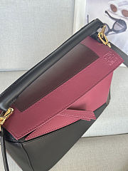 Colestore Loewe x Albers Small Puzzle Bag in Nappa Calfskin Black/Burgundy 24x16.5x10.5cm - 5
