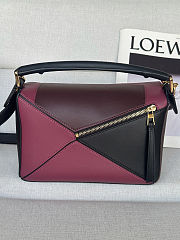 Colestore Loewe x Albers Small Puzzle Bag in Nappa Calfskin Black/Burgundy 24x16.5x10.5cm - 4