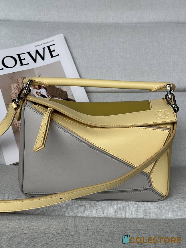 Colestore Loewe x Albers Small Puzzle Bag in Nappa Calfskin Pale Grey/Light Citrine 24x16.5x10.5cm - 1