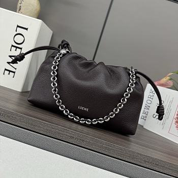 Colestore Loewe Medium Flamenco Purse in Mellow Nappa Lambskin Dark Brown 30x10.5x20cm