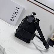 Colestore Loewe Small Puzzle Biker Bag in Shiny Calfskin Black 24x10.5x16.5cm - 5