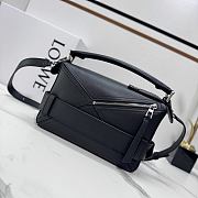 Colestore Loewe Small Puzzle Biker Bag in Shiny Calfskin Black 24x10.5x16.5cm - 4