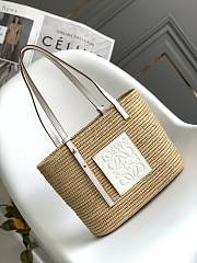 Colestore Loewe x Paula's Ibiza Square Basket Small Bag White 30x21x11cm - 1