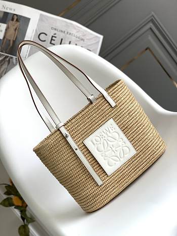 Colestore Loewe x Paula's Ibiza Square Basket Small Bag White 30x21x11cm