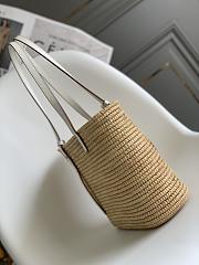 Colestore Loewe x Paula's Ibiza Square Basket Small Bag White 30x21x11cm - 4