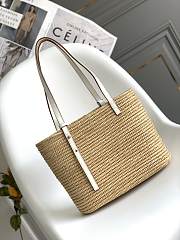 Colestore Loewe x Paula's Ibiza Square Basket Small Bag White 30x21x11cm - 3