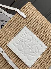 Colestore Loewe x Paula's Ibiza Square Basket Small Bag White 30x21x11cm - 2