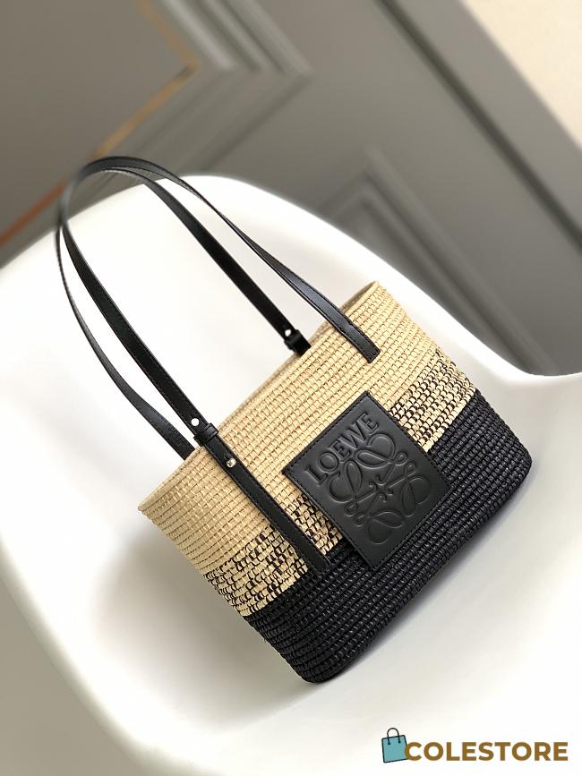 Colestore Loewe x Paula's Ibiza Square Basket Small Bag Black 30x21x11cm - 1