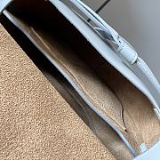 Colestore Loewe Gate Dual Bag in Soft Calfskin and Jacquard Light Grey 26x12.5x19cm  - 5