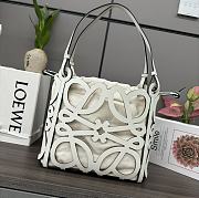 Colestore Loewe Small Anagram Cut-out Tote in Box Calfskin White 32x12x25.5cm - 1