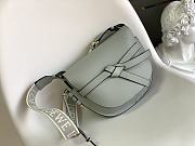 Colestore Loewe Mini Gate Dual Bag in Soft Calfskin and Jacquard Light Olive-grey 20x19x11.5 cm - 1