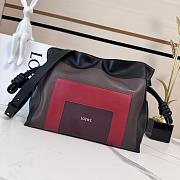Colestore Loewe Medium Flamenco Clutch in Nappa Calfskin Multicolor Black/Burgundy 30x24.5x10.5cm  - 1
