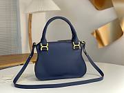 Colestore Chloe Small Marcie Bag in Grained Leather Tapestry Blue 21x16x8cm - 5