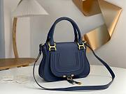 Colestore Chloe Small Marcie Bag in Grained Leather Tapestry Blue 21x16x8cm - 4
