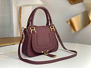 Colestore Chloe Small Marcie Bag in Grained Leather Tapestry Burgundy 21x16x8cm - 6