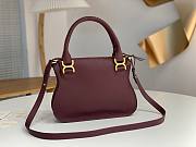 Colestore Chloe Small Marcie Bag in Grained Leather Tapestry Burgundy 21x16x8cm - 5