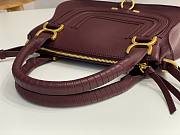 Colestore Chloe Small Marcie Bag in Grained Leather Tapestry Burgundy 21x16x8cm - 4