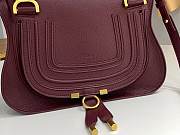 Colestore Chloe Small Marcie Bag in Grained Leather Tapestry Burgundy 21x16x8cm - 3