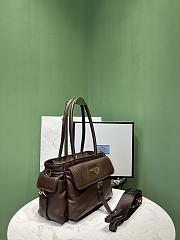 Colestore Prada Medium Explore Leather Tote Bag Brown 31x17x11cm - 5