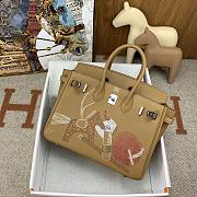 Colestore Hermes Limited Edition In and Out Swift Birkin Brown Bag with Palladium Hardware 25cm - 5