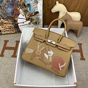 Colestore Hermes Limited Edition In and Out Swift Birkin Brown Bag with Palladium Hardware 25cm - 4