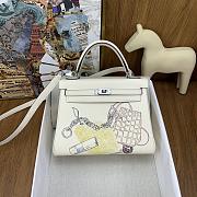 Colestore Hermes Kelly Retourne 25 In & Out Nata Swift Palladium Hardware 25cm - 1
