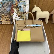 Colestore Hermes Birkin Colormatic bag 25 Chai/Lime/Blue brume/Cassis Swift leather Silver hardware 25cm - 1