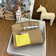 Colestore Hermes Birkin Colormatic bag 25 Chai/Lime/Blue brume/Cassis Swift leather Silver hardware 25cm - 6