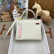 Colestore Hermes Kelly 25 Colormatic Swift Nata/Chai/Lime/Mauve 25cm  - 2